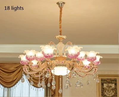 18 lights Современная светодиодная люстра, скандинавский светильник для гостиной, современные хрустальные золотые люстры, стеклянные кристаллы для люстр E14 - Цвет абажура: 18 lights