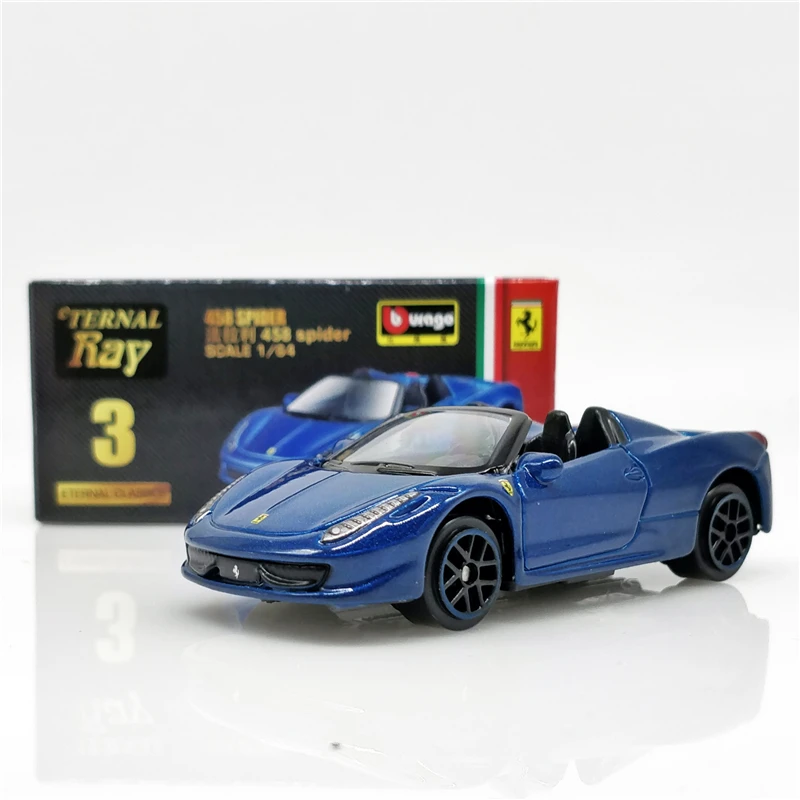 1:64 весы Bburago вечная классика Феррари 458 человек паук для мальчиков голубого цвета