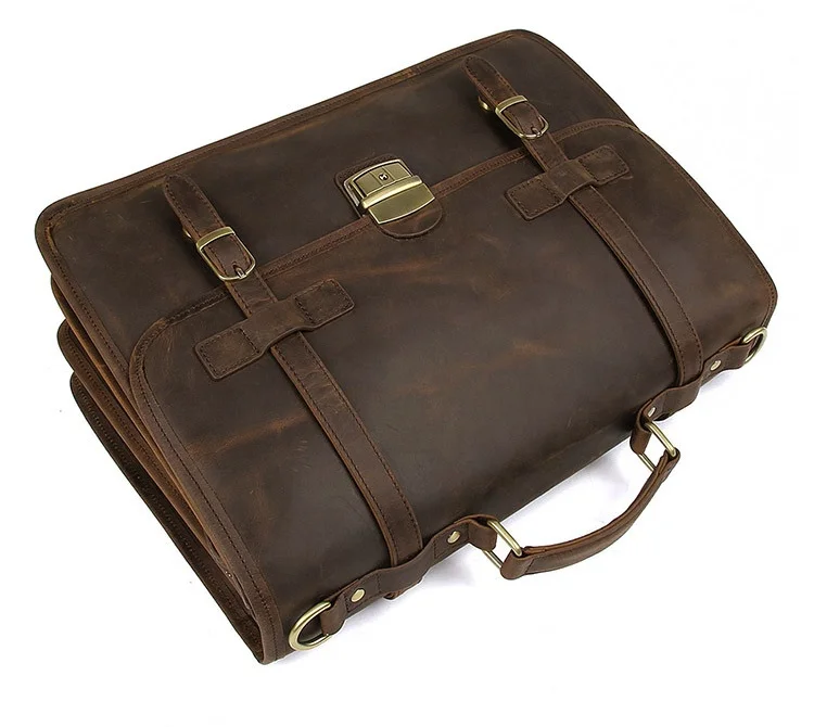 MAHEU Luxury Designer Leather Briefcase Mans Male Genuine Leather Business Bag Brown Leather Briefcase Bag For Laptop Notebooks