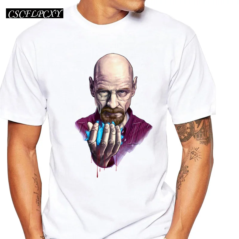 Самая дешевая мужская модная футболка Breaking Bad Heisenberg Zombie design с ретро принтом