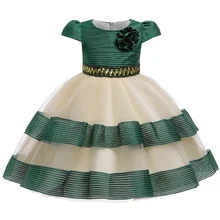 Зимнее рождественское платье принцессы черного и красного цвета для девочек элегантный костюм Детские платья для девочек, детское вечернее платье