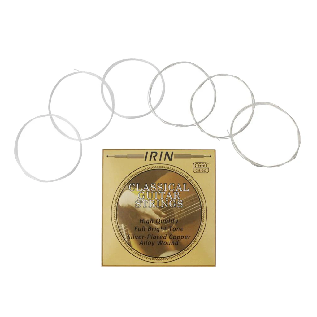 Finest 6pcs Metal Nylon Strings Clear Sound for Classical Guitar Parts