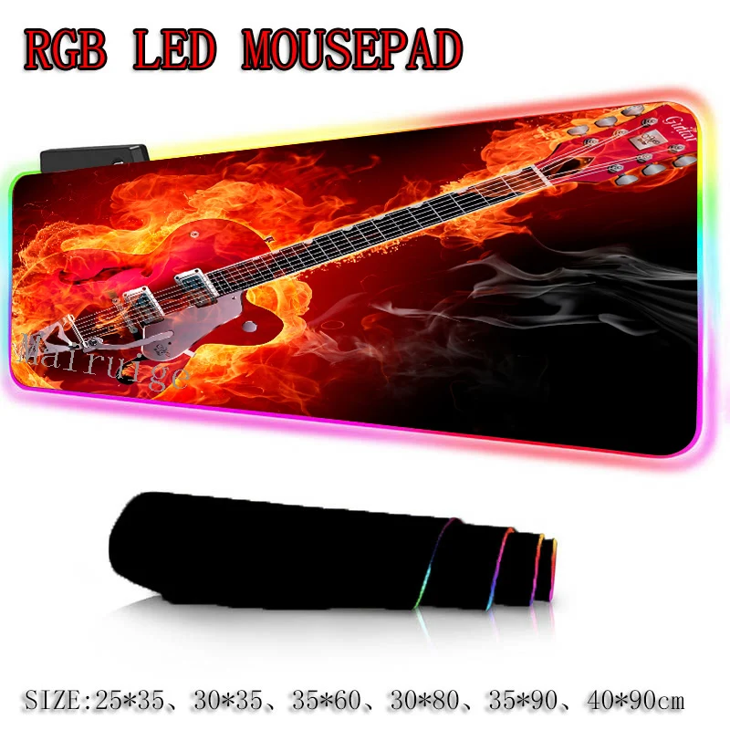

Mairuige Guitar DJ Workbench Large Size Gaming RGB Mouse Pad Lock-edge PC Keyboard Desk Pads Macbook Pro MousePad Natural Rubber