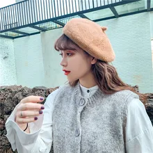 Зимняя шапка унисекс, цветная, Ретро стиль, теплая шапка для мужчин и женщин, теплая шапка с ушками, sombrero mujer, береты, шапки для женщин на зиму