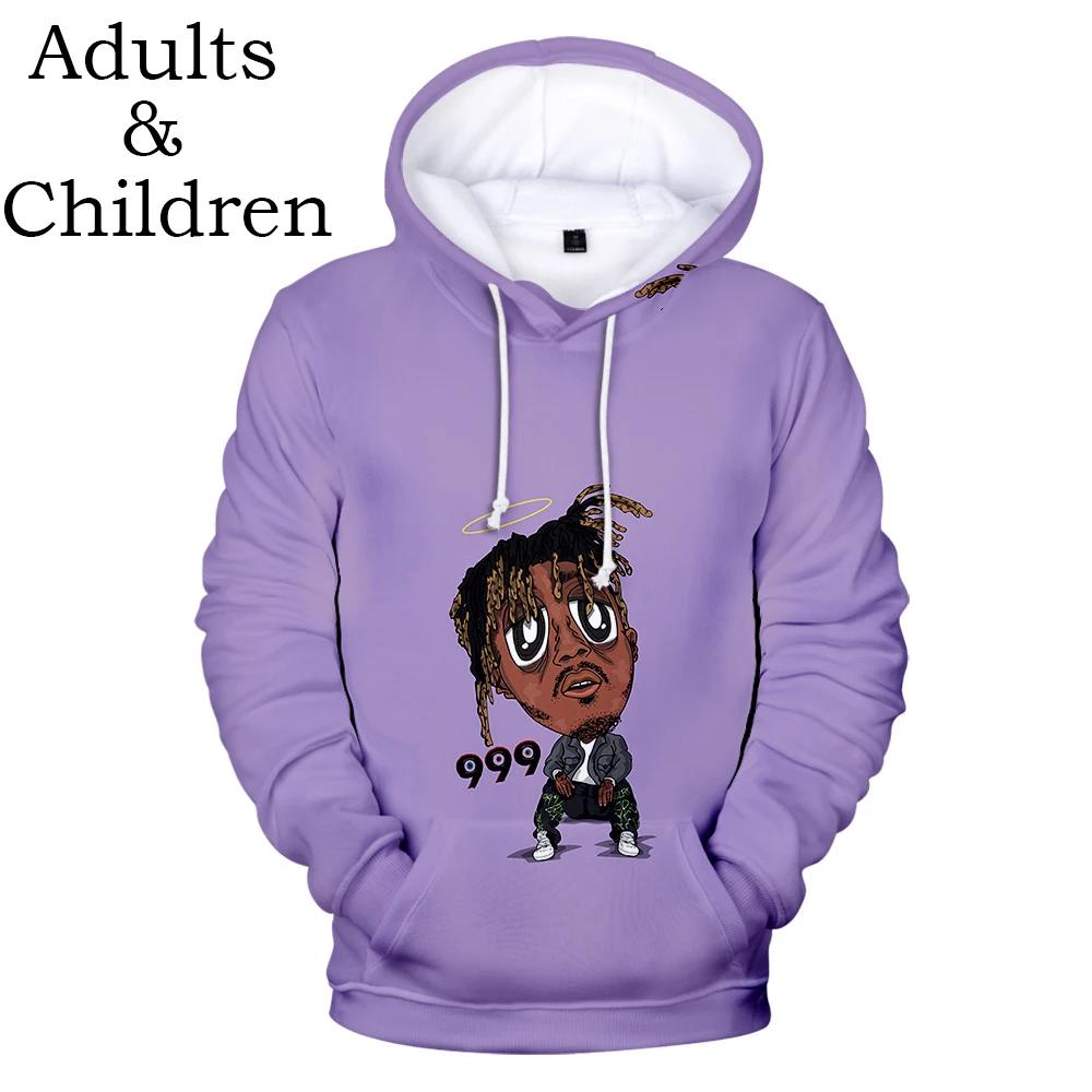 3D print singer Juice WRLD Hoodies Men Women Casual Sweatshirts Hip Hop Kids pullovers boys girls blue clothes | Мужская одежда