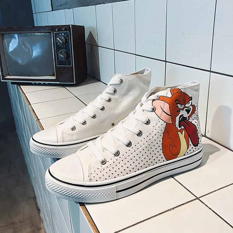 

2019 New Spring Autumn Men TOM & JERRY Sneakers CAT & MOUSE Casual Lightweight Shoes39-44size