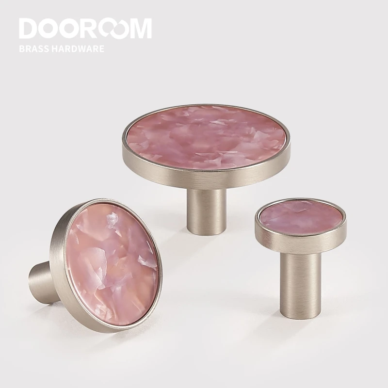 Brass Furniture Handles Colorful Shell Matt Brushed Nickel Silver Hooks Wardrobe Dresser Cupboard Cabinet Drawer Knobs