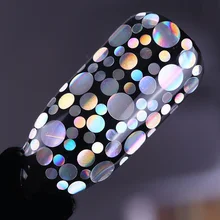 1,5 г/кор. голографический серебристый блестящий порошок Блестки для нейл Арта(искусство украшения ногтей) смешанные размеры круглые Блестки для ногтей 3D украшения
