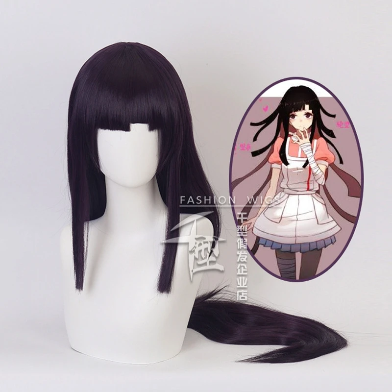 

Mikan Tsumiki Cosplay Wigs for Danganronpa Costume Long Purple Hair Wig Anime Harajuku Lolita Cute Synthetic Wigs for Party