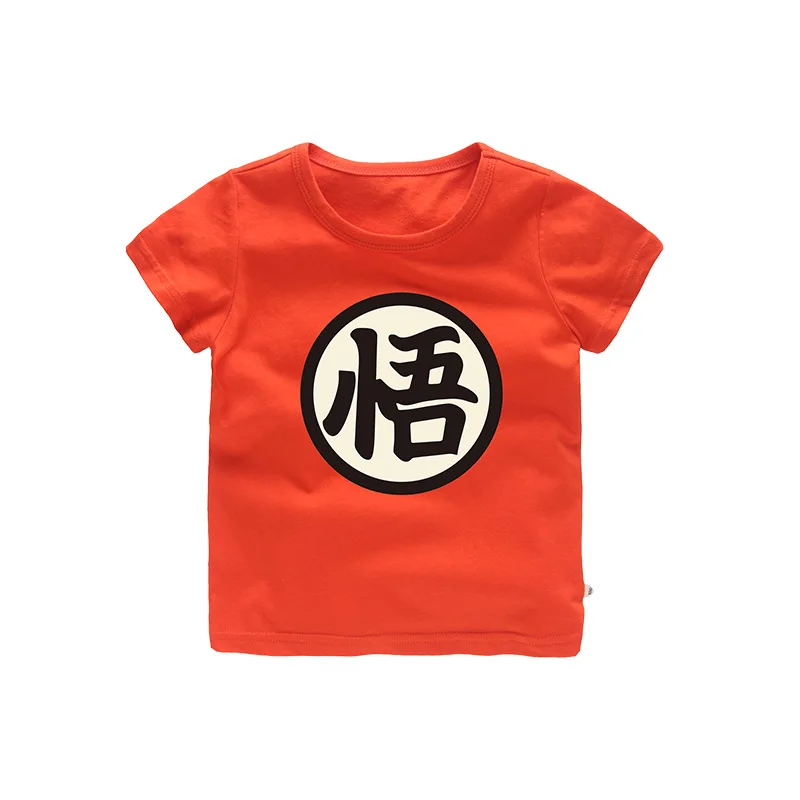 Sonkpuel/модные детские футболки с китайским принтом для мальчиков; коллекция года; летние хлопковые футболки для маленьких девочек; топы для детей 2-7 лет; детская одежда - Цвет: R