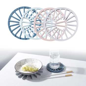

4PCS Insulated Meal Mat Multifunctional Cup And Dish Table Bowl Mats High Quality Silica Gel Easy To Clean Home Table Decoration