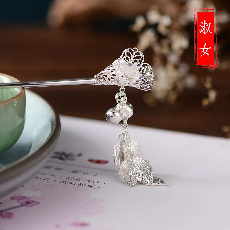 Заколки для волос девочек Kanzashi Bell с кисточками в старинном стиле Hanfu заколка