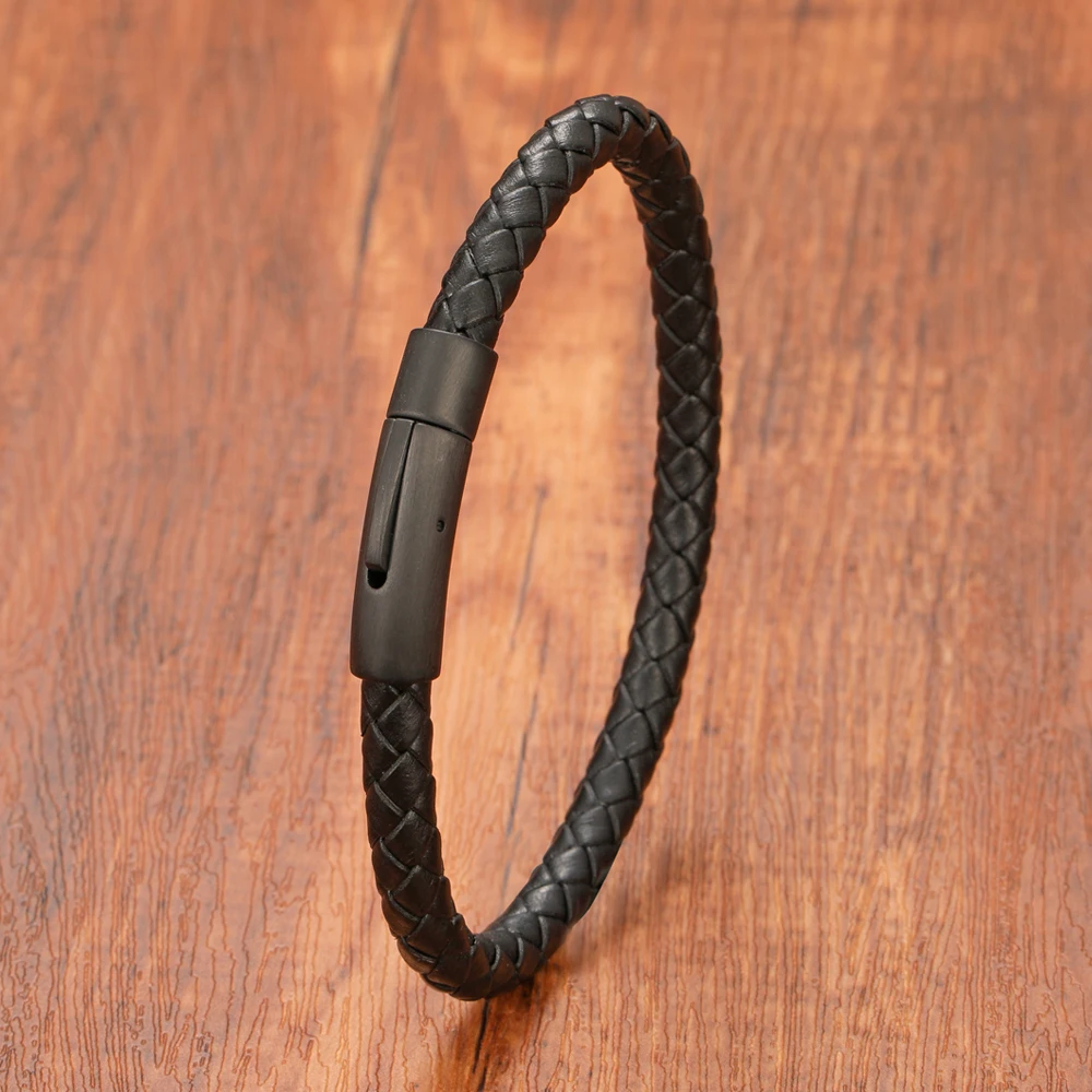 Classic Style Men Women Charm Leather Bracelets Simple 8 Color Stainless Steel Buttons Accessories Jewelry Gift - Image 5