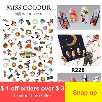 

New Halloween Slim Manicure Sticker Tweezers Nail Decals
