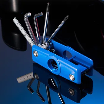 

11 In 1 For Electric Guitar Multifunctional Wrench Portable Screwdriver Measuring Foldable Adjustable Bass Repair Tool Metal