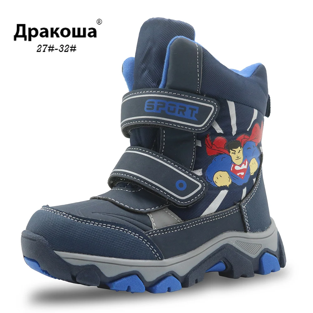 APAKOWA/зимние водонепроницаемые ботинки для мальчиков Детская обувь до середины