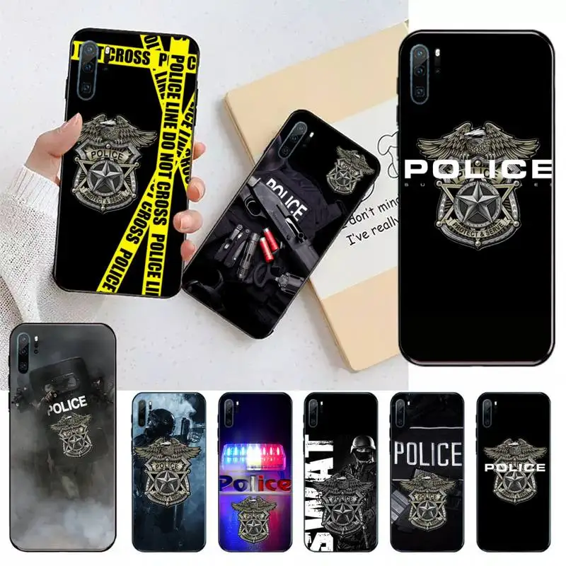 

Cool Police Symbol badge Phone Case For Huawei P9 P10 P20 P30 Pro Lite smart Mate 10 Lite 20 Y5 Y6 Y7 2018 2019