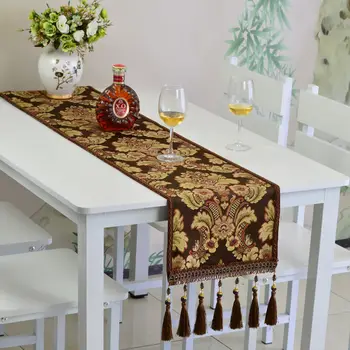 

Fyjafon Table Runner Jacquard Table Runners 32*150cm To 32*300cm European luxurious Table Runner Coffee Blue Beige Bed Runner