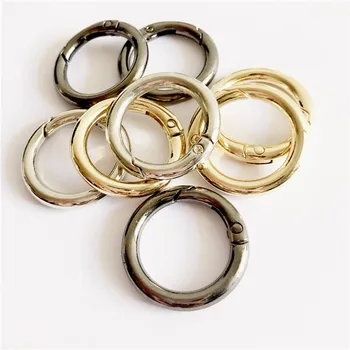 

1PCS Metal Spring Gate O Ring Openable Buckles Keyring Bag Chain Clip13-50mm silver gold gunblack Luggage Hook DIY Accessories