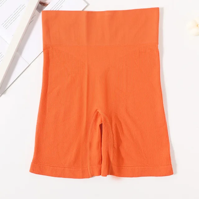 High Waist Seamless Shorts Women Hip Push Up Shorts Safety Short Pants Fitness Boxer Panty Tummy Control Underwear Underpants style3 orange