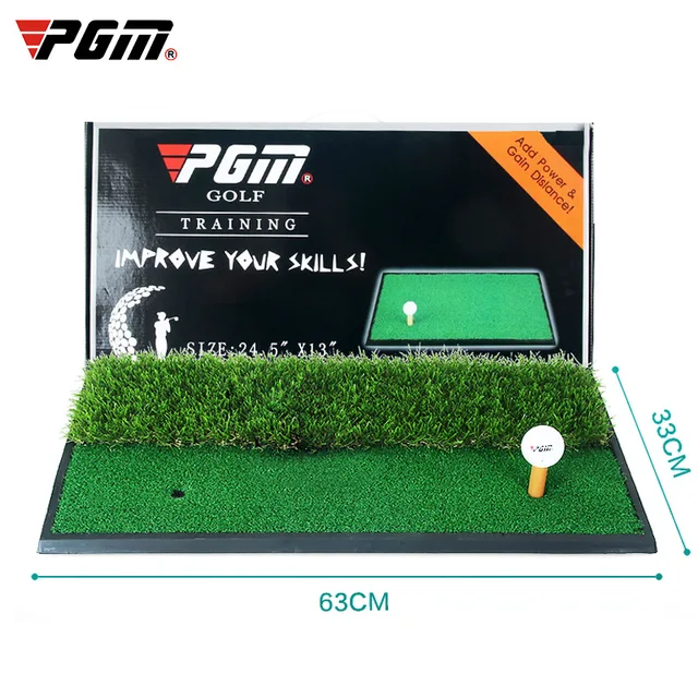 Premium Golf Double Grass Mat Swing/Cut Bar/Exerter Indoor/Outdoor Green Practice Mat Mini Home Rubber Base Plate Rugged