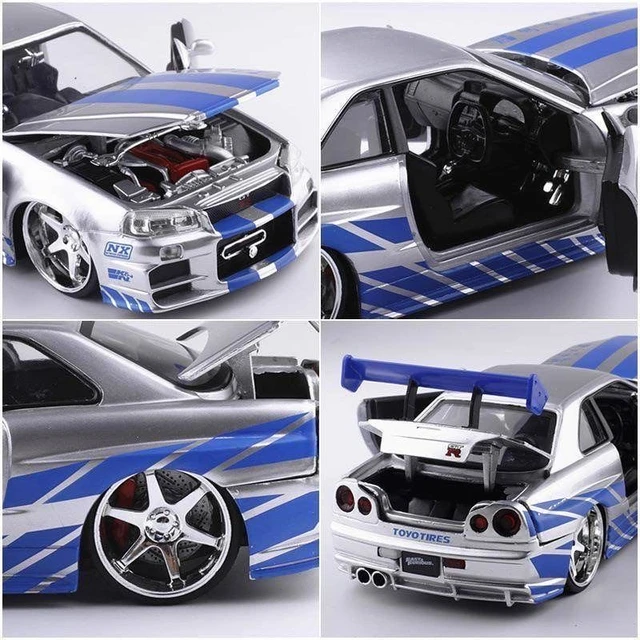 1:24 Scale Fast and Furious GTR-R34 Nissan Skyline Mosquito Car