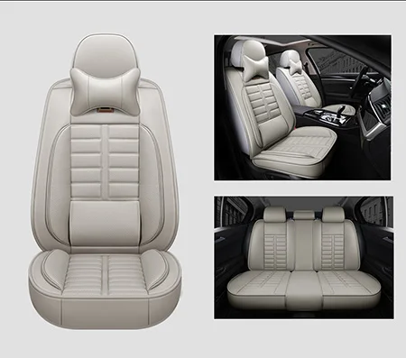 Кожаный чехол для автокресла для chevrolet aveo captiva cruze lacetti lanos niva onix optra sonic orlando trailblazer - Название цвета: Grey Deluxe