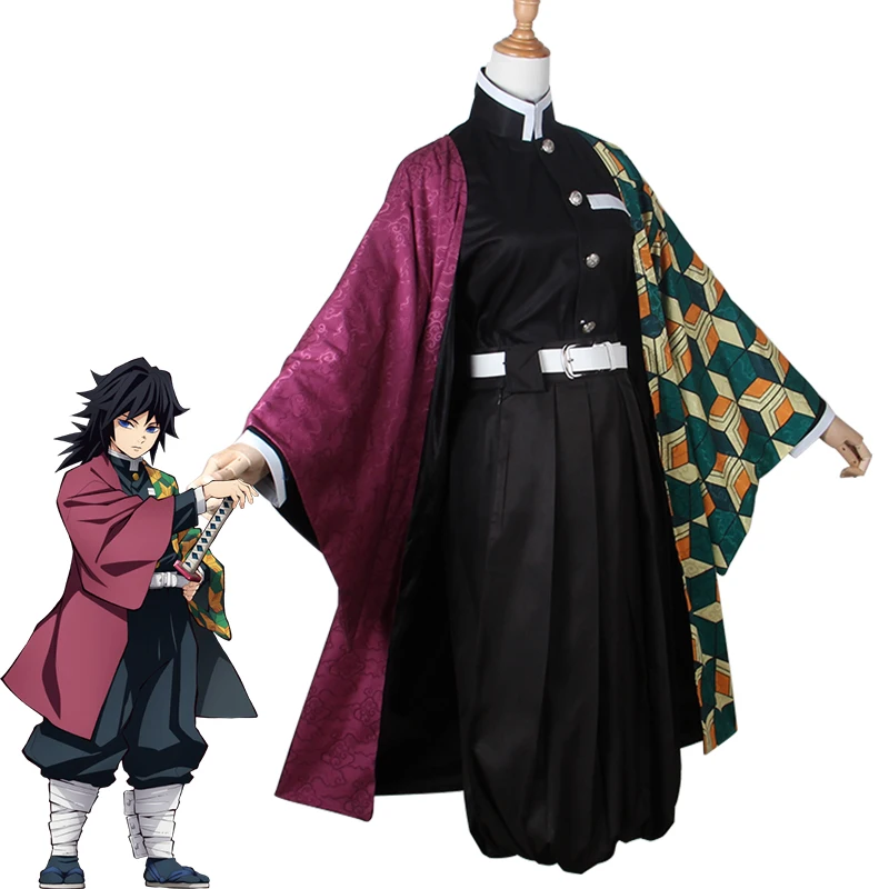 Аниме Demon Slayer Tomioka Giyuu Косплей костюмы Kimetsu no Yaiba мужское Кимоно на Хэллоуин|Костюмы