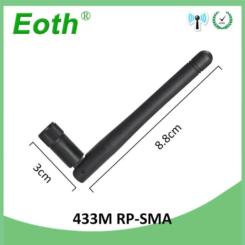 EOTH 20pcs 433mhz antenna 3dbi sma female lora antene pbx iot module lorawan signal receiver antena high gain