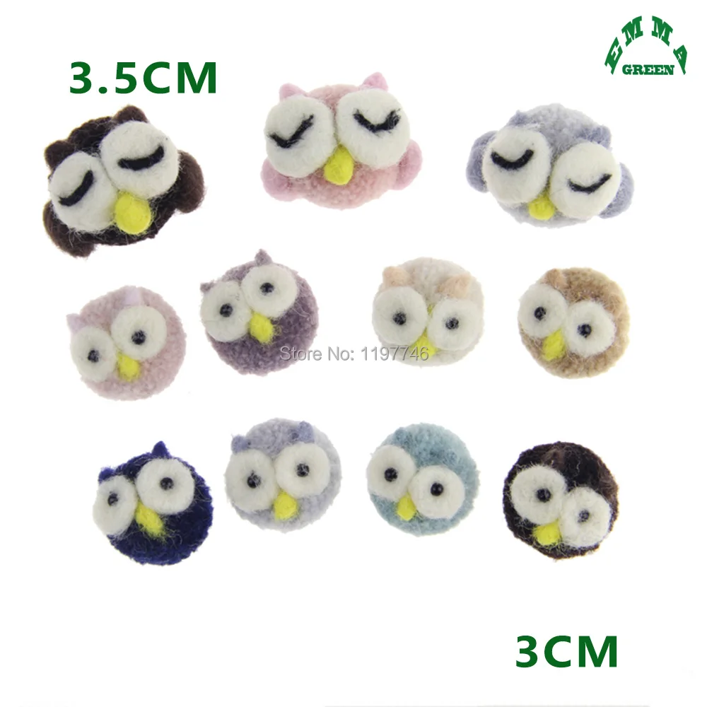 

Kawaii Owl Wool Felt Doll Cute Night Owl 10pcs Cute Animal Bird Christmas Handmade Pom Pom Girl Room Decoration Accessories