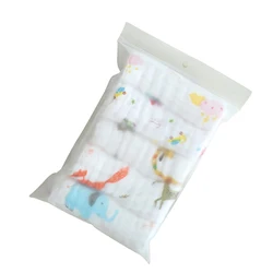Serviettes en gaze de coton 6 couches pour bébé, 5 pièces/ensemble 30x30CM, bavettes d'alimentation carrées pour nouveau né, couleur aléatoire, offre spéciale 