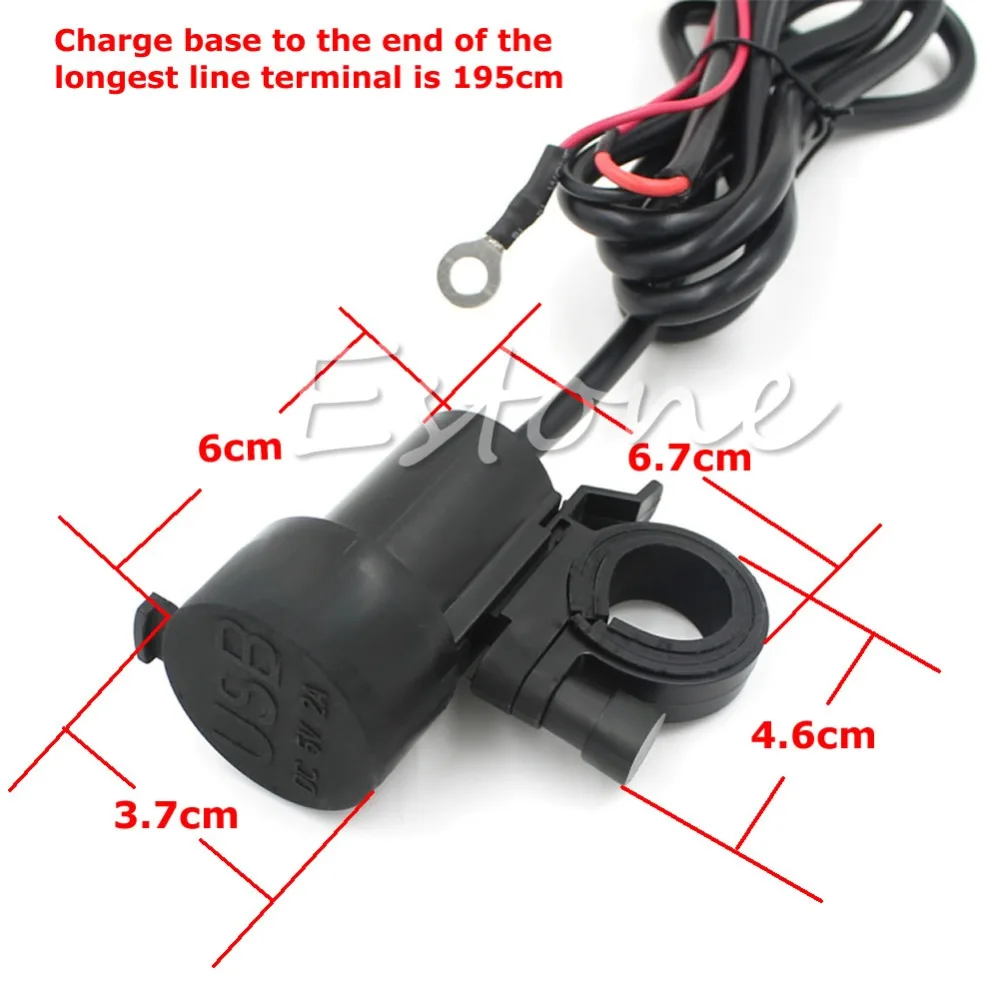 1 шт. универсальный 12 в двойной USB мотоцикл автомобиль водонепроницаемый разъем питания зарядное устройство