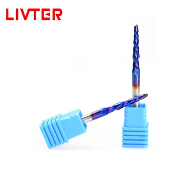 

LIVTER 50 HRC super hardness Coated Spiral 'O' Flute, Plastic Cutting Router Bit D4 D6 D8mm