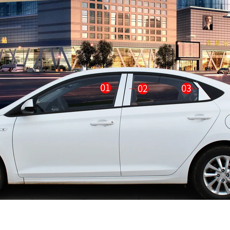 Lsrtw2017 для hyundai Solaris Verna окна автомобиля хромированная отделка интерьера аксессуары молдинги - Название цвета: 6 pcs