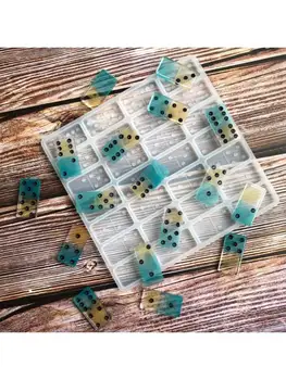 

28 Cavities Silicone Dominoes Game Play Epoxy Resin Mold Dominoes Fun Art Craft C63F