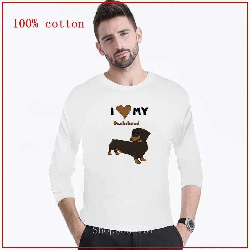 I Love My такса длинная футболка классная собака влюбленная дизайнерская уникальные