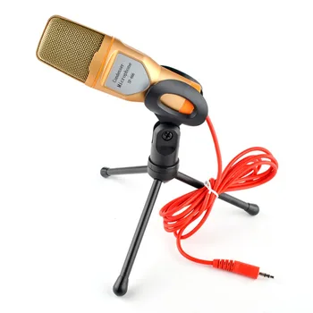 

3.5mm Wired Condenser Microphone Mic for Video Recording Microphone Holder Stand Clip For PC Chatting Singing Karaoke Laptop