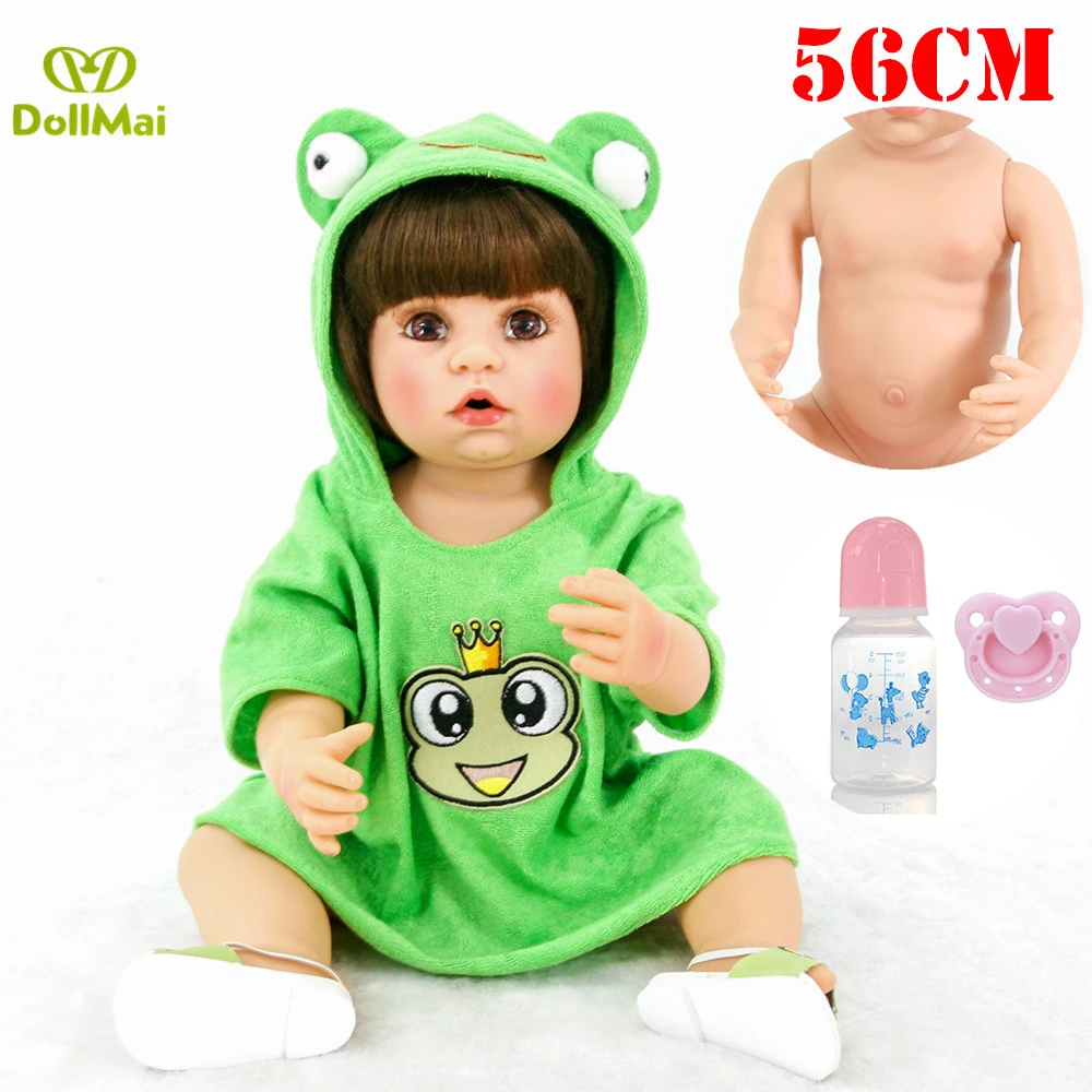 Muñeca de bebé reborn real, juguete baño de princesa, vinilo, silicona, 56CM|Muñecas| - AliExpress