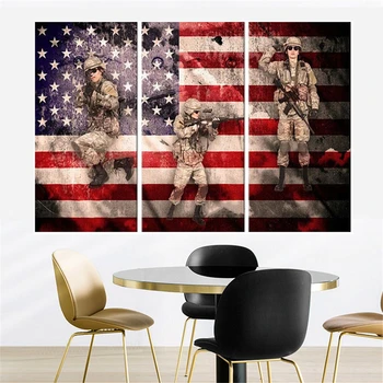 

HUACAN 3pc/set Full Drill Square Diamond Painting 5d American Army DIY Mosaic Embroidery Diamond Art Kits