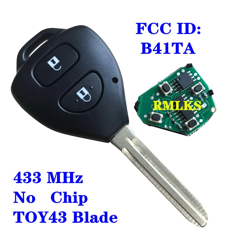 Дистанционный брелок 433 МГц+ G 4D67 чип FCC ID: B41TA для Toyota Hilux Fortuner 2011- Yaris 2008- Innova 2006-2009