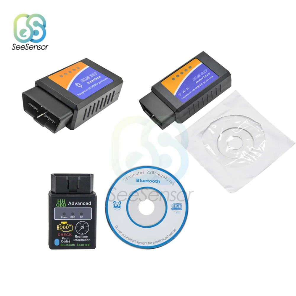 ELM327 Bluetooth/Wifi Diagnostic Scanner OBD2 V1.5 Mini Elm 327 Bluetooth Auto Tool OBDII for Android/IOS/Windows | Инструменты