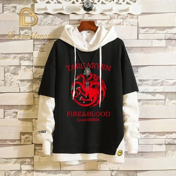 

Raglan Hoodies For Men House Stark The Song of Ice and Fire Winter Is Coming Men's Sportswear Game Of Thrones Cosplay Sweatshirt
