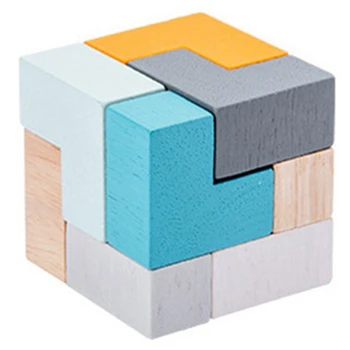 

Children's 3D Wooden Jigsaw Puzzle Early Childhood Cognitive Toy Travel Tin Box Boy and Girl