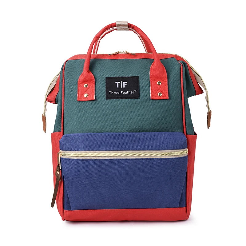 Женский рюкзак, Повседневная Лучшая дорожная сумка, школьная сумка в японском стиле с кольцом, модная сумка через плечо для девочек-подростков, рюкзак Mochila, рюкзак - Цвет: red-green-blue