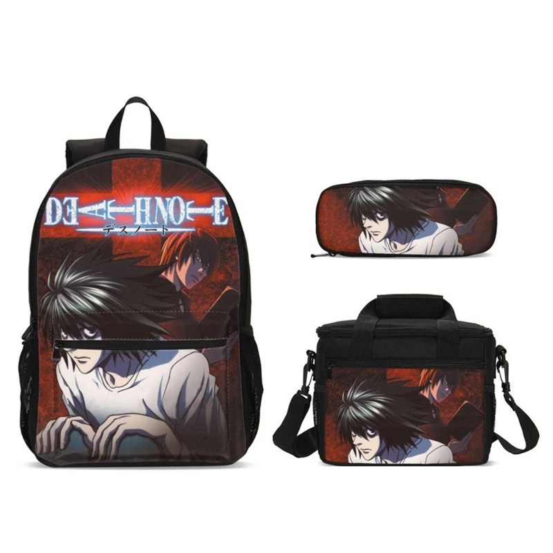 Школьные ранцы с аниме Death Note для мальчиков подростков брендовые студенческие