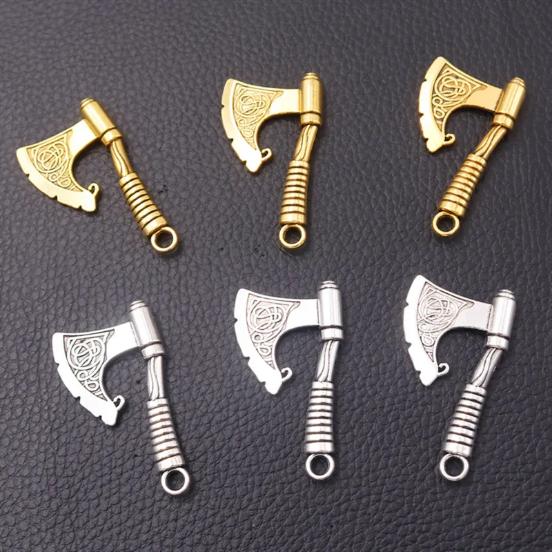 

4pcs 3D Retro Vikings War Axe Charm Punk Style Necklace Pendants DIY Handmade Metal Jewelry Handicraft Findings 45*24mm A1145