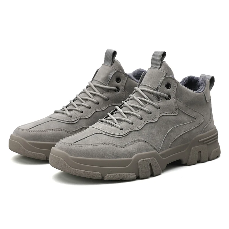 Новинка; мужские Нескользящие ботильоны; модные мужские ботинки; зимние теплые мужские кроссовки; Рабочая обувь