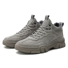 Новинка; мужские Нескользящие ботильоны; модные мужские ботинки; зимние теплые мужские кроссовки; Рабочая обувь