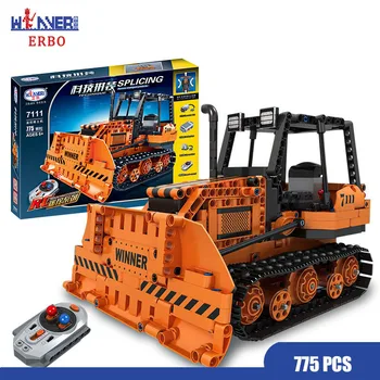 

ERBO 775pcs RC Electric Control Engineering Truck Building Blocks City Bulldozer Car DIY Bricks Sets Toys for Children Gift