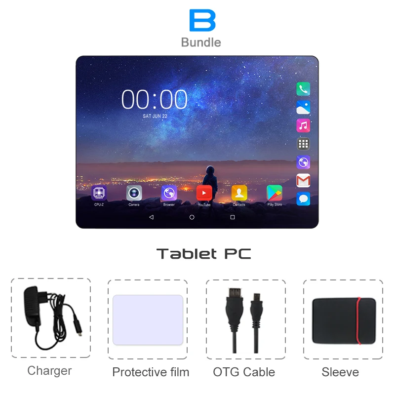 Комплект 2 10 дюймов, Android 9,0, 4G, LTE, сотовый телефон, планшетный ПК, 6 ГБ ОЗУ, 128 Гб ПЗУ, четыре ядра, 2.5D стекло, экран, Wifi, gps, планшеты, 10,1 подарки - Комплект: Комплект 2